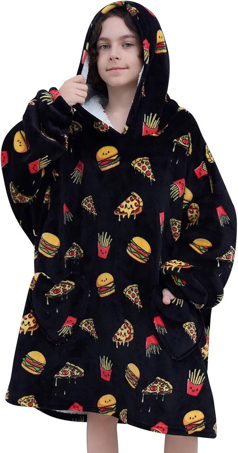 Fiosnow Glow in the Dark Unicorn Blanket Hoodies for Kids 6-13YR Oversize Wearable Blanket Hoodies for Boys Girls Teens