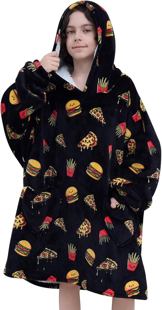 Fiosnow Glow in the Dark Unicorn Blanket Hoodies for Kids 6-13YR Oversize Wearable Blanket Hoodies for Boys Girls Teens
