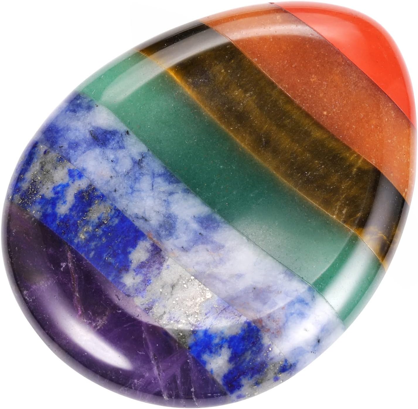 CrystalTears Tiger's Eye Thumb Worry Stone Healing Crystal Pocket Palm Stone Worry Stones for Anxiety Stress Relief