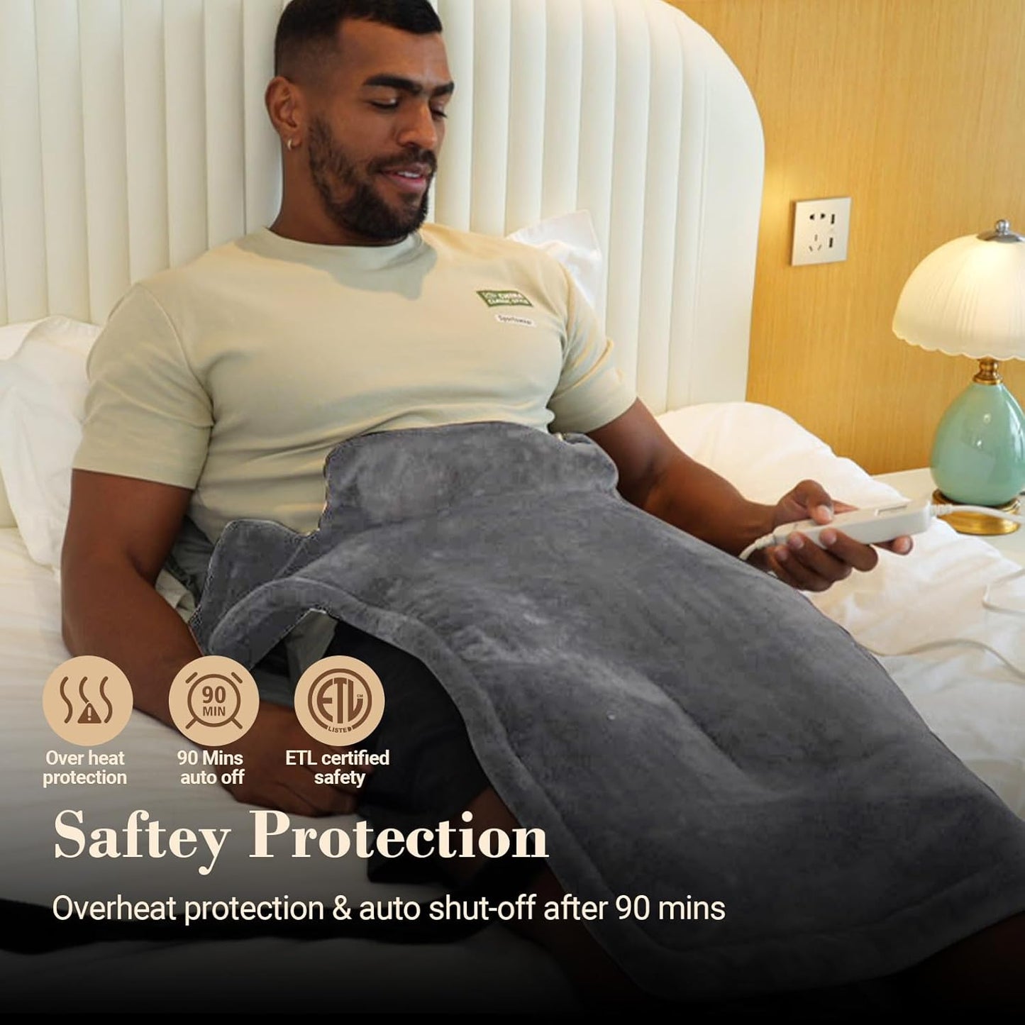 COMFIER Large Heating Pad for Back, FSA Eligible HSA Heating Pad for Neck and Shoulders and Back, Heated Neck Wrap, 3 Heat Levels & 90-Mins Auto Shut Off, Fathers Day Dad Gifts for Men Husband