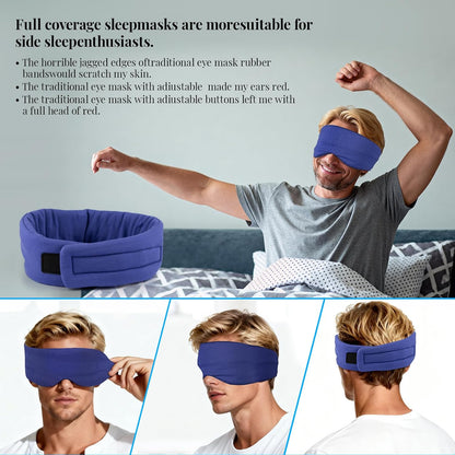 Cotton Sleep Eye Mask for Men Women, 100% Blocking Light Sleeping Mask for Side Sleeper, Soft Zero Pressure Cooling Blackout Eye Masks for Sleep, Eye Covers for Sleeping fits All Heads Adjustable