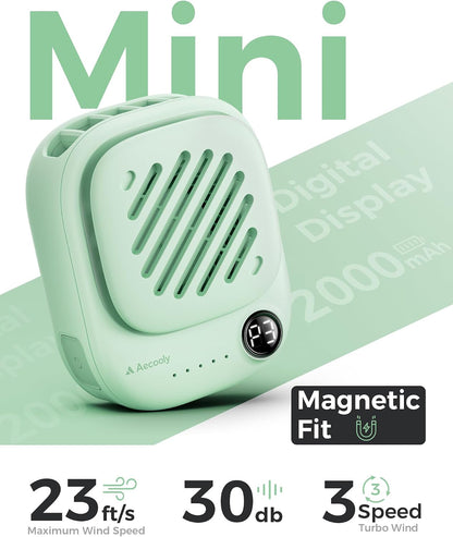 Aecooly Magnetic Clip On Fan, Mini Portable Neck Fan, Mighty Waist Fan