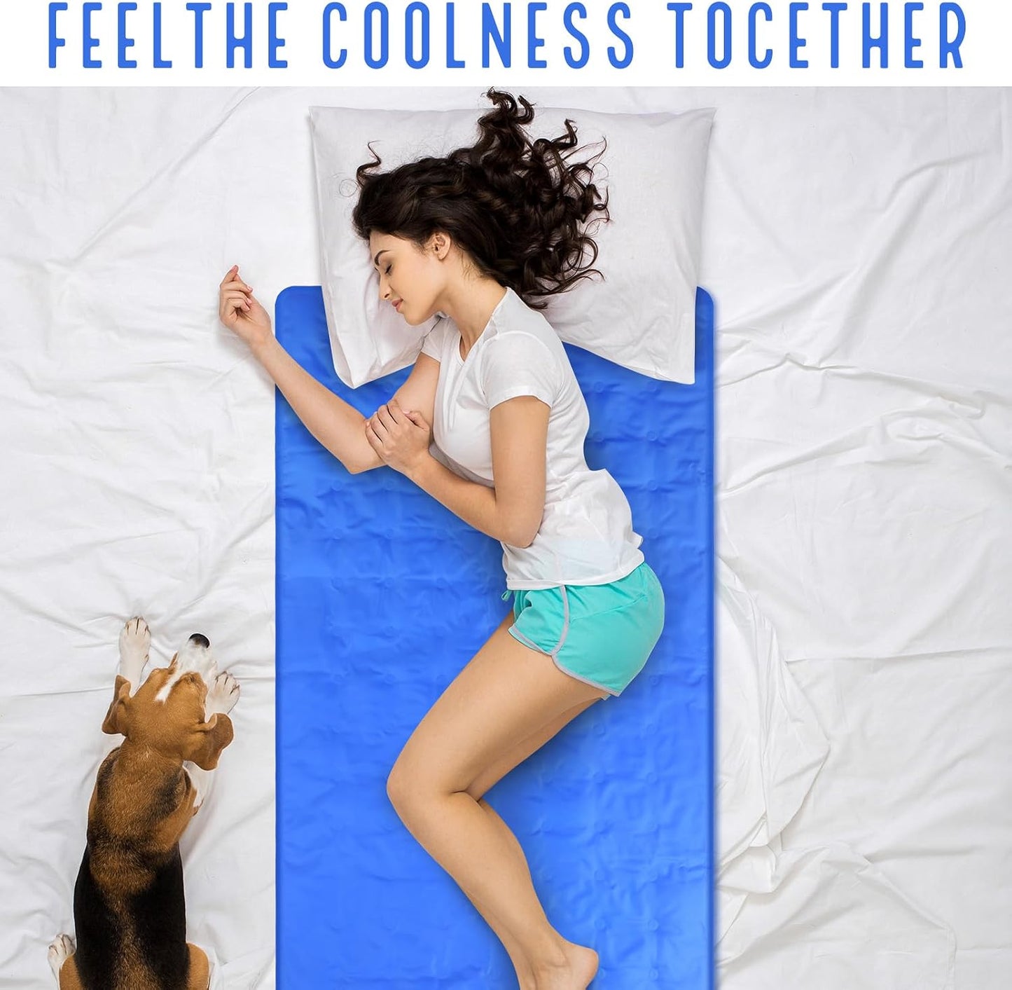 Drydiet Cooling Pad Mat for Bed Cooling Mattress Pad Gel for Sleep, Summer Hot Flashes, Adult, Pets, No Water or Electricity Required(Plain,48 x 28 Inch,Light Blue)