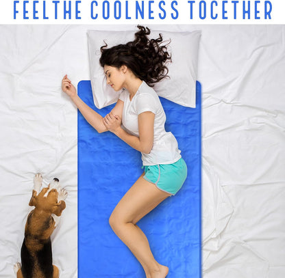 Drydiet Cooling Pad Mat for Bed Cooling Mattress Pad Gel for Sleep, Summer Hot Flashes, Adult, Pets, No Water or Electricity Required(Plain,48 x 28 Inch,Light Blue)