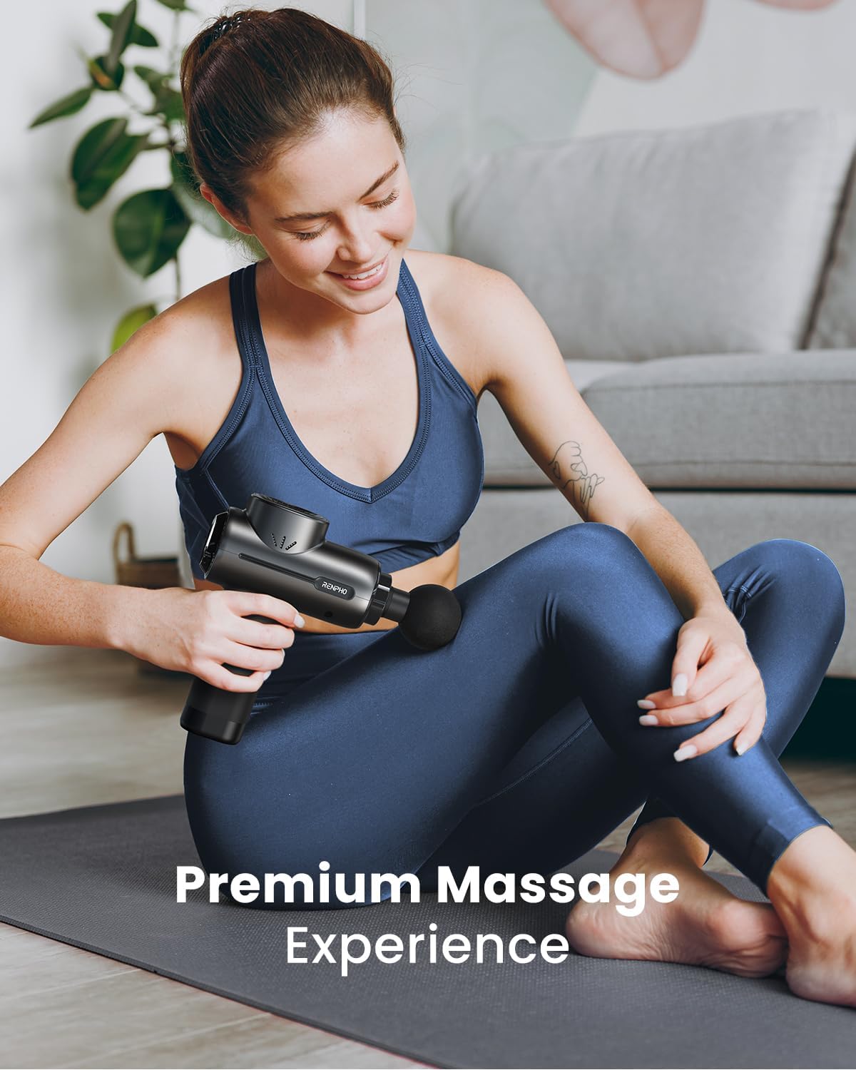 RENPHO Active+ Massage Gun, App-Controlled Guided Courses, Bluetooth