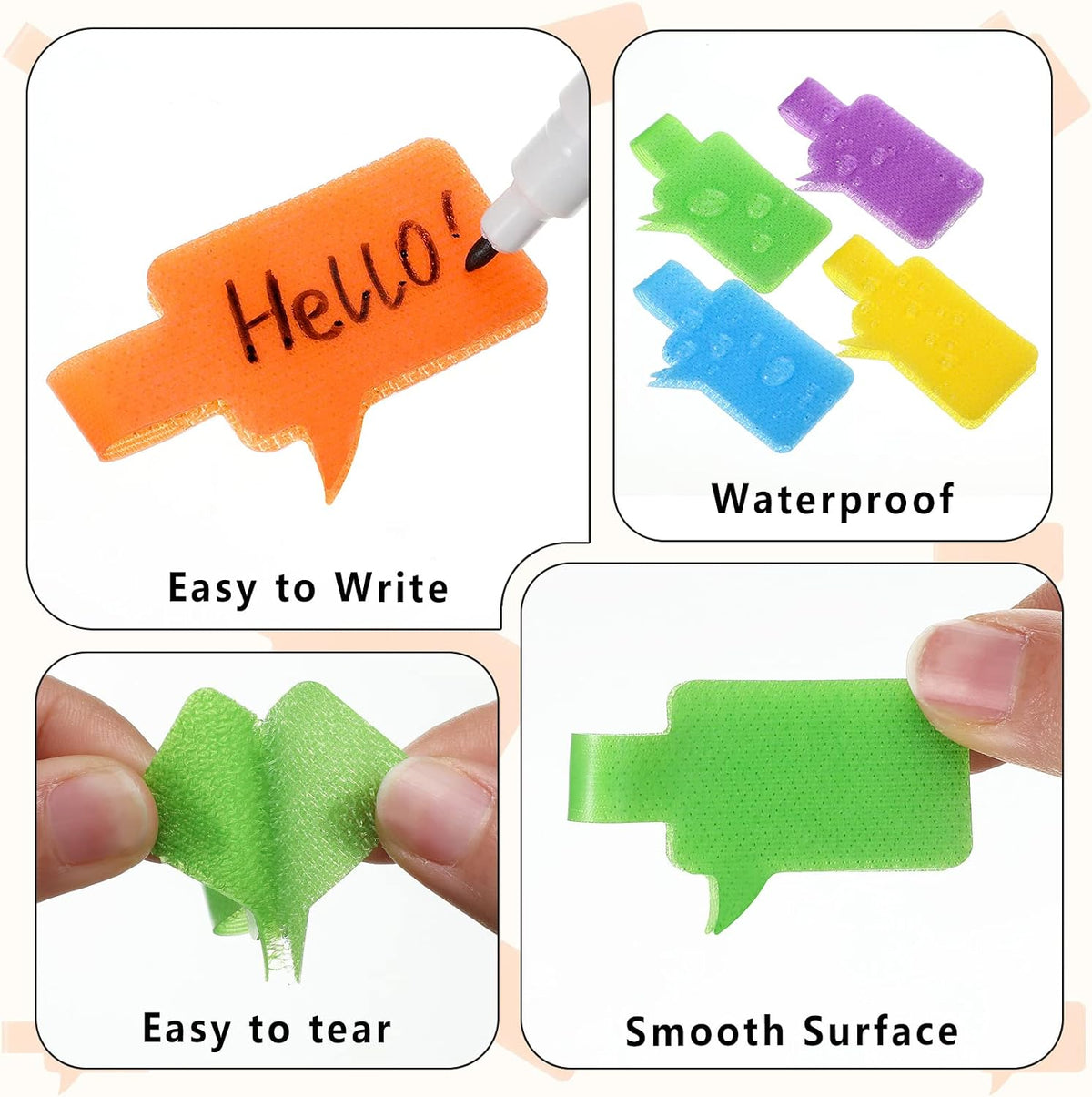 Outus 50 Pcs Cable Labels Multi Color with Writable Surface, Classic Style