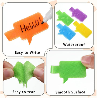 Outus 50 Pcs Cable Labels Multi Color with Writable Surface, Classic Style