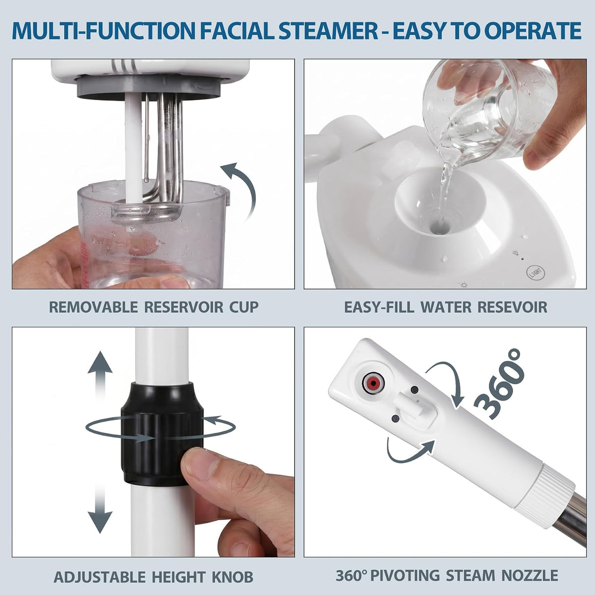 Nova Microdermabrasion Professional 2 in 1 Facial Steamer for Face Deep Cleaning Ozone Face Steamer with 5X Magnifying Lamp Hot Mist Function for Salon Spa Home Beauty Equipment