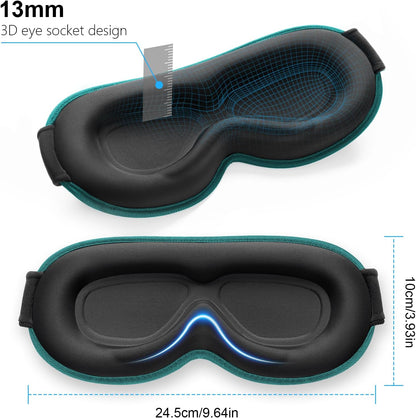 Gritin 100% Blackout Sleep Eye Mask for Women Men, Zero Pressure Sleeping Mask - Ergonomic Design 3D Cutout Eye Movement and Eyelash Friendly Night Blindfold, Ultra Soft Comfortable for Sleeping
