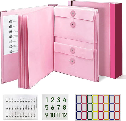Document Organizer,File Organizer for Paper,Important Documents for Office and School,in Case I Go Missing Binder(Pink,2In Thick)