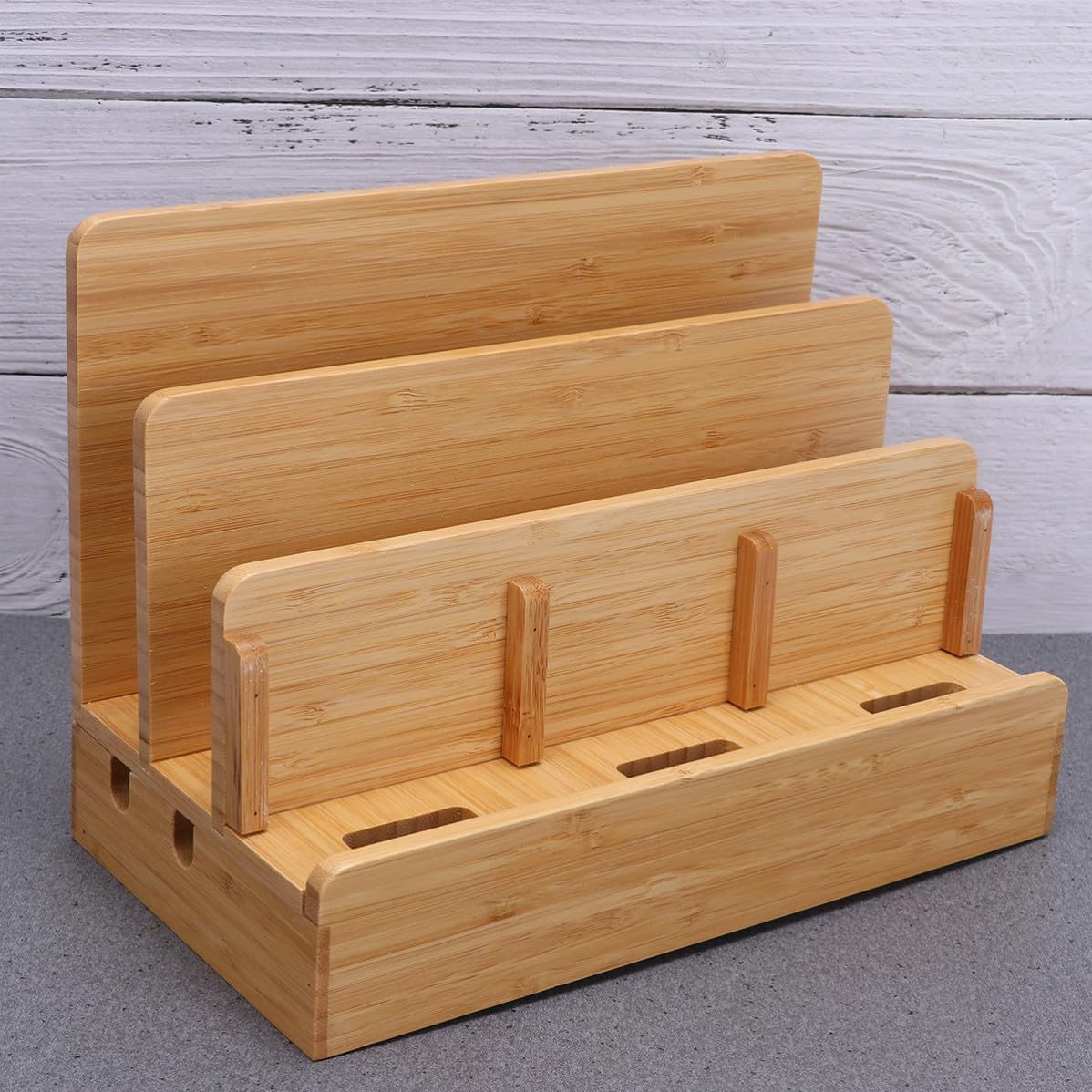 Xmas Bamboo Charging Docking Organizer with Phone Holder for Devices