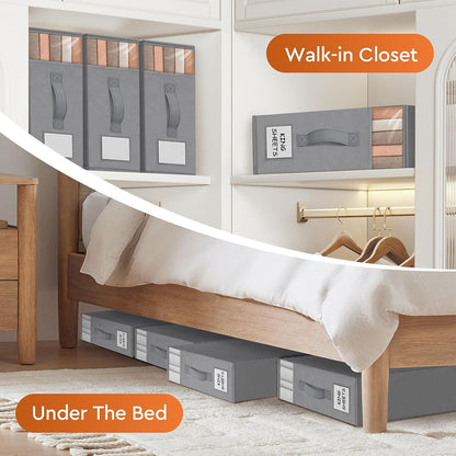 StorageTastic Bed Sheet Closet Organizers and Storage Under Bed Storage
