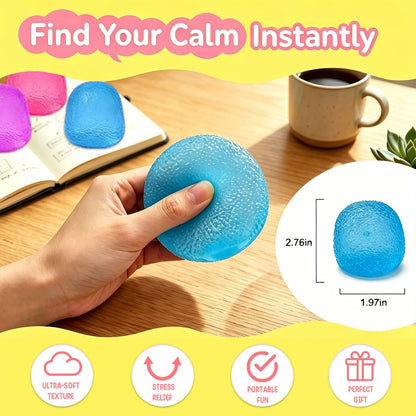 Squishy Fidget Toys for Adults, Stress Balls, Super Solid Squeeze Ball, Sensory Toys for Anxiety Relief (Blue)
