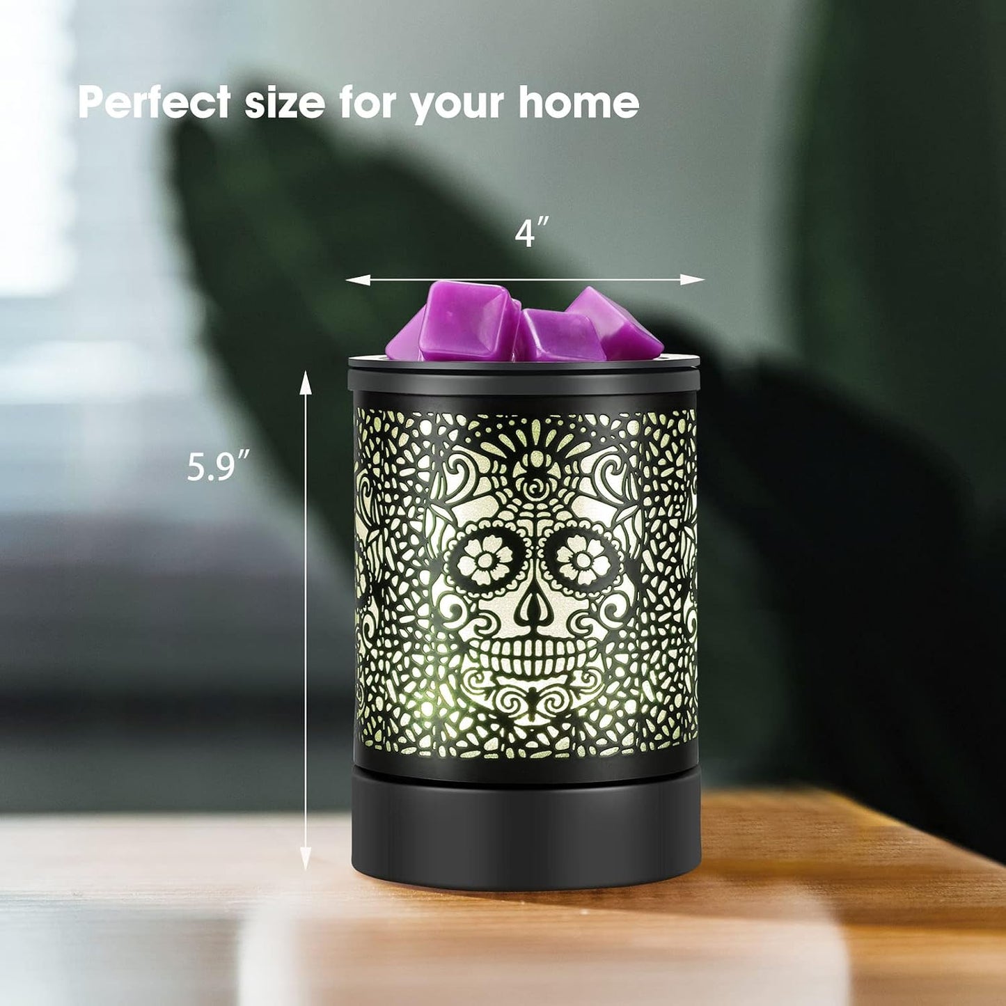Enaroma Fragrance Wax Melts Warmer with 7 Colors LED Changing Light Classic Black Forest Design Scent Oil Candle Warmer for Home Black Forest