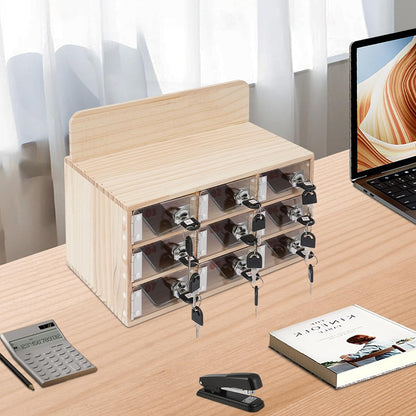 20-Slot Cell Phone Locker Box, Wood/Acrylic, Wall/Desk with Locks and Keys