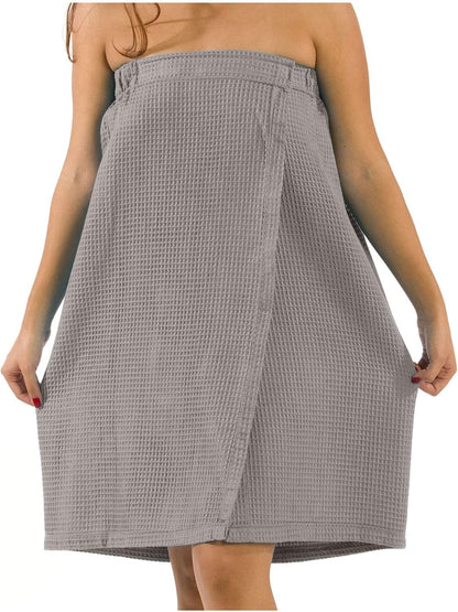 BY LORA Womens Lightweight Waffle Spa Wrap Towel, Quick-Dry Body, Multi Colors