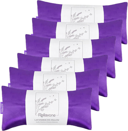 Lavender Weighted Eye Mask for Relaxation, Yoga, Sleeping, Lavender Eye Mask with Natural Flaxseeds & Lavender for Headache, Sinus, Dry Eyes Relief, Meditation Accessories with Aromatherapy,4PK