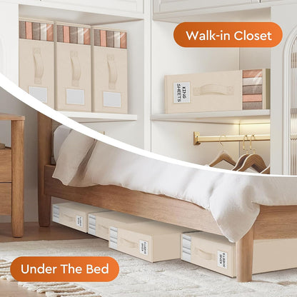 StorageTastic Bed Sheet Closet Organizers and Storage Under Bed Storage