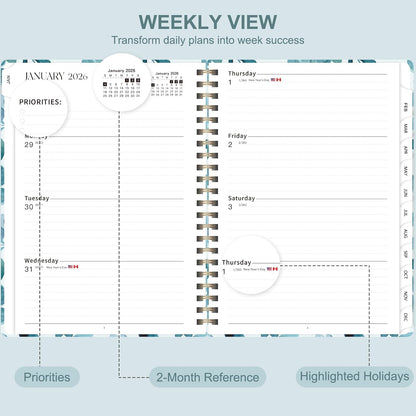 Weekly To Do List Notepad, 52 Sheets, Undated Weekly Planner, Letter Size | 8.5"x11", 100GSM, Thick Paper, Twin-Wire Spiral Bound, Tear Off Desk Pad, For Women & Man, Home School & Office Work