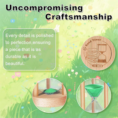 2 Minute Wooden Sand Timer,2 Min Hourglass, Small Sand Watch, Reloj De Arena, Hour Glass Sandglass for Home, Office, Decorative, Game, Classroom