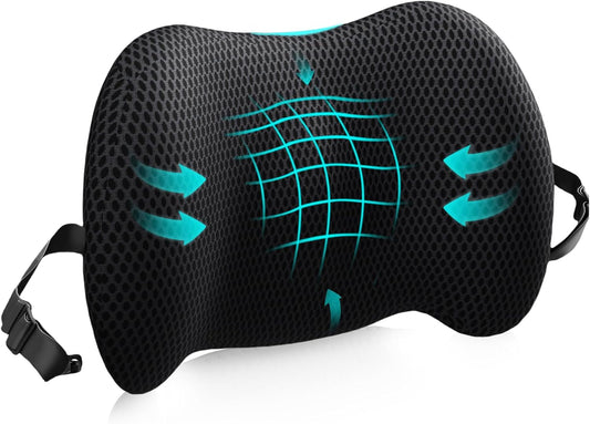 Lumbar Support Pillow for Office Chair, Memory Foam Car Back Cushion