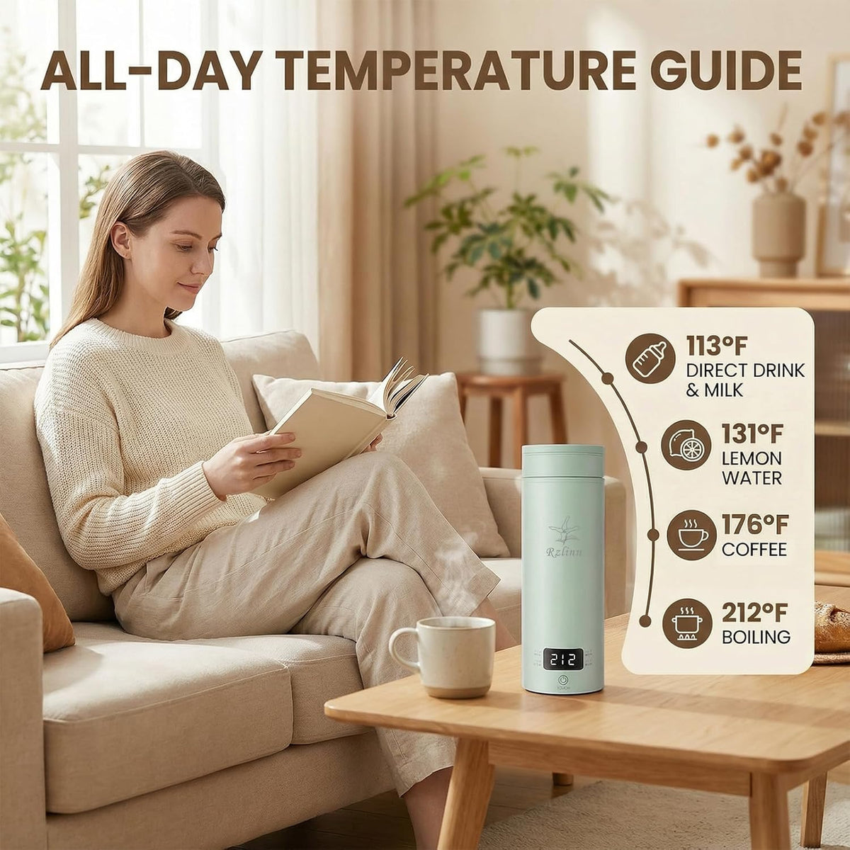 Portable Electric Kettle For Travel, 120V, 450ml, 4 Temperature Control