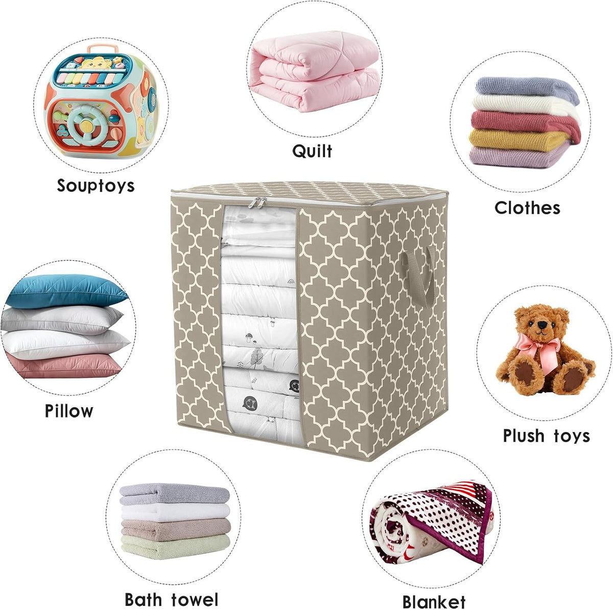 Storage Bags 3 Pack 100L Clothes Organization and Storage Containers