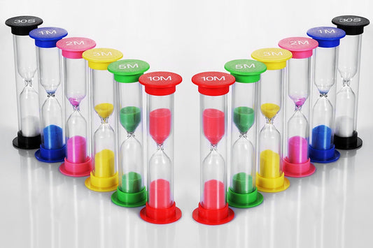 Dsmile Sand Timer,Plastic Hourglass Timer,Colorful Sandglass Hourglass Sand Clock Timer 30sec / 1min / 2mins / 3mins / 5mins / 10mins (12pcs)