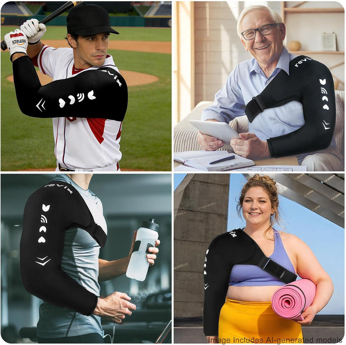 REVIX Arm & Shoulder Ice Pack Wrap for Pitchers, Gel Cold Pack, S