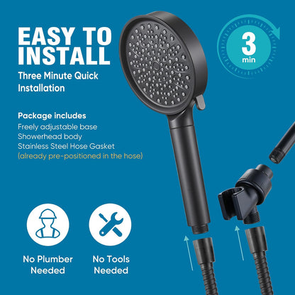 Cobbe Filtered Shower Head with Handheld, High Pressure 6 Spray Mode Showerhead with Filters, Water Softener Filters Beads for Hard Water - Remove Chlorine - Reduces Dry Itchy Skin, Chrome