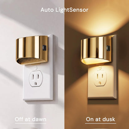 L LOHAS LED Night Light, Night Lights Plug into Wall with Dusk to Dawn Sensor, 3 Brightness Level, 2 Pack, 1600K Amber, White Housing