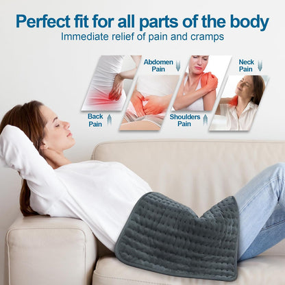 Heating Pad for Back, Electric Heating Pads for Cramps/Abdomen/Waist/Shoulder with 6 Heat Settings and Auto-Off, Moist/Dry Heat pad, Mothers Day Gifts for Mom Women Wife Grandma, 12" x 24"