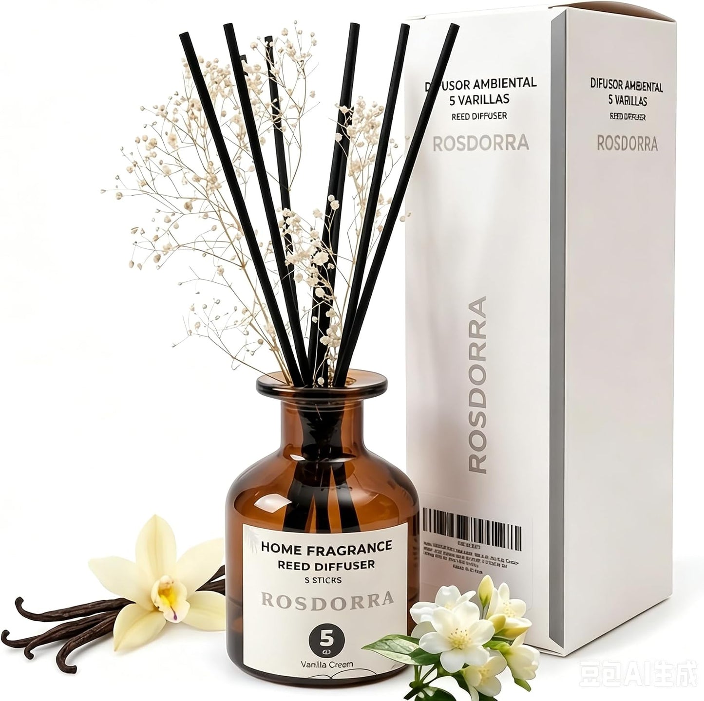 Reed Diffuser Set, Bluebell Scent, 5 oz | Home Fragrance, 5 Sticks Included, Fresh wild floral notes; 90 days constant release;