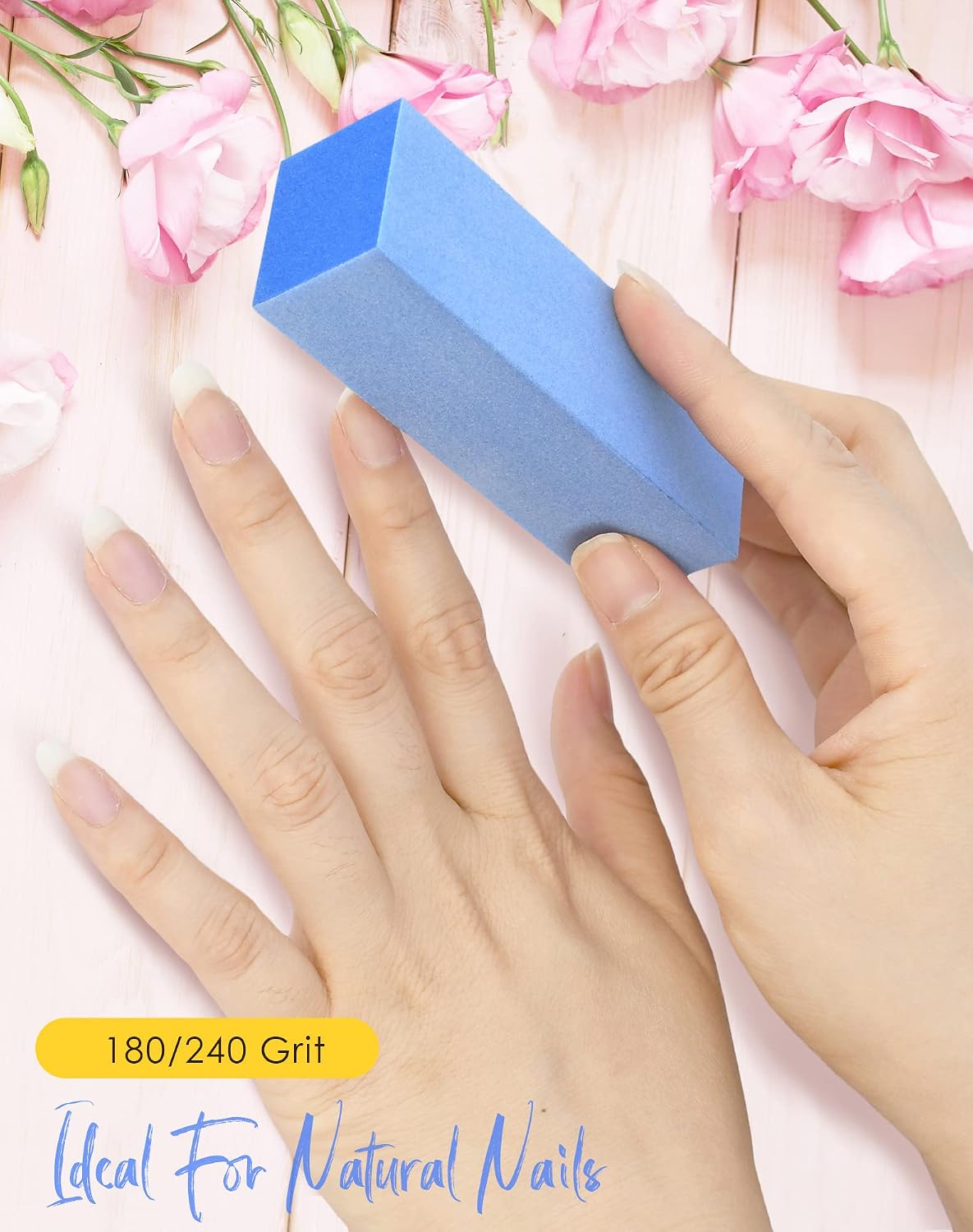 Maryton Nail Buffer Sanding Block Polisher Buffing File 60/100 Grit for Acrylic Nail Art Kit Manicure Tools 10 PCS (Black Purple)