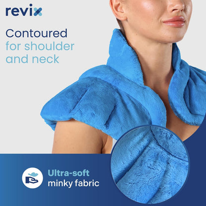 REVIX Microwave Heating Pad for Neck Shoulders and Back with Moist Heat, Weighted Microwavable Heated Neck Wrap Warmer, Scented