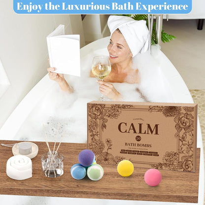 TranquilBliss Bath Bombs Set 50 PCS with 10 Rich Scents, Bath Bombs for Women, Natural Bubble Bombs with Shea Butter & Safe Oil, Ideal for Mother's Day, Valentine's Day, Christmas, Birthday Present