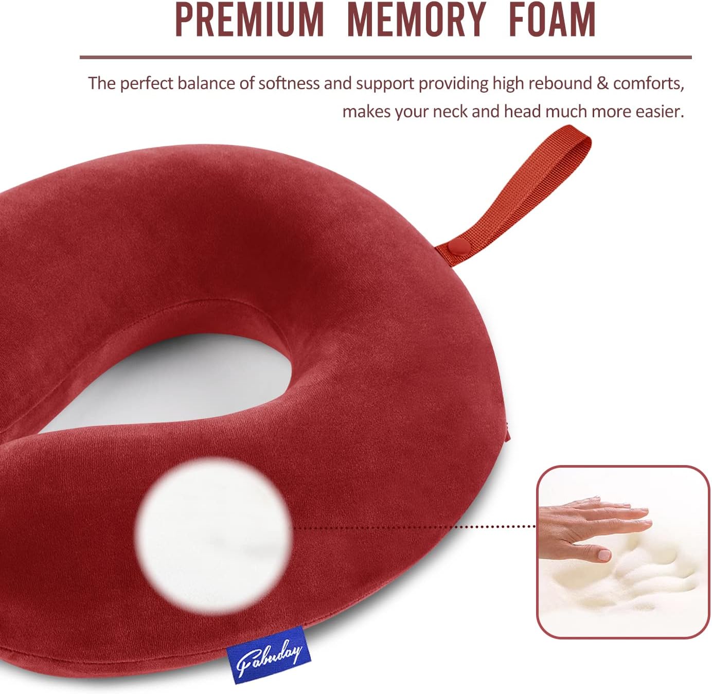 Travel Pillow Memory Foam for Airplanes - Neck Pillow for Traveling, Car, Home, Flight Pillow for Sleeping with Attachable Snap Strap Soft Washable Cover, Provide Head Neck Support Rest, Dark Gray