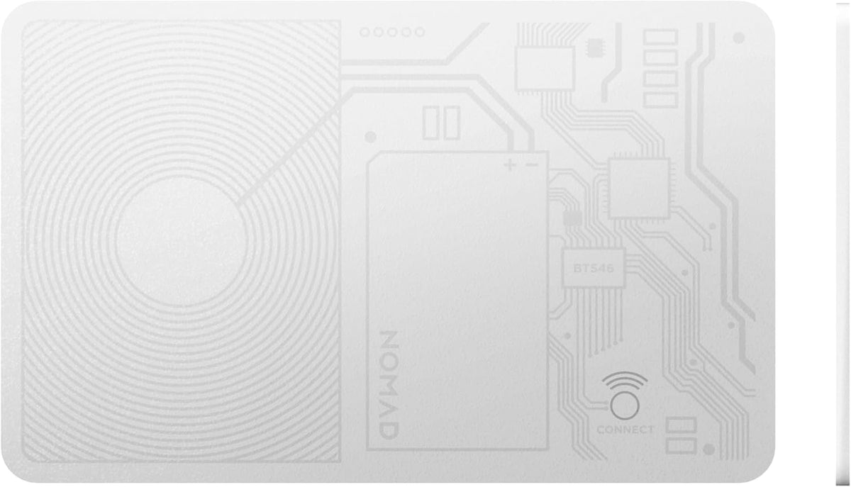 Nomad Tracking Card Carbide, Slim Card Tracker with IPX7 Waterproof and Dust Proof Card Tracker for Wallet & Luggage, 5 Months GPS Tracker Long Battery Life, Rechargeable, Compatible with iOS Only