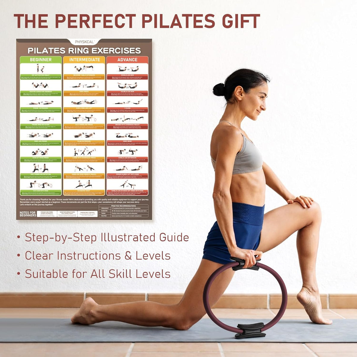 PhysKcal Pilates Ring, 15-Inch Magic Circle with Thick Padded Handle