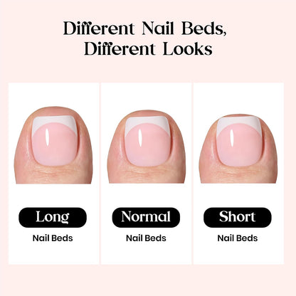 Beetles Press On Nail Kit-Short Square French Tip Press On Nails, 150Pcs Pink French Nail Tips with Nail Glue & Remover Builder Top Coat Nail Lamp, All-in-One DIY Fake Nails Gift for Women