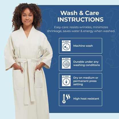 Monarch Unisex Chamois Microfiber Spa Kimono Robe