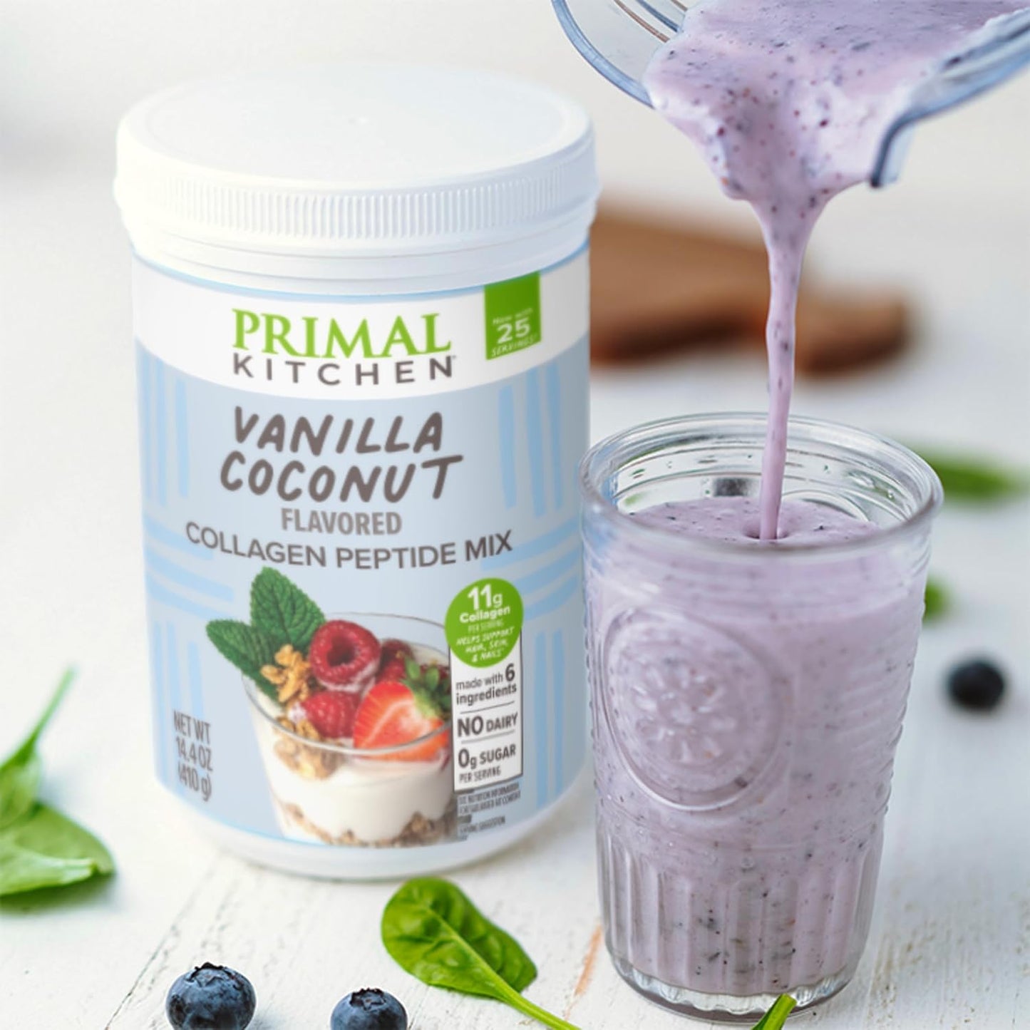 Primal Kitchen Matcha Collagen Keto Latte Powder, Sugar-Free Collagen Peptides, 9.33 Ounces