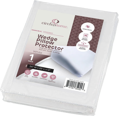 CirclesHome Pillow Protectors 4 Pack Standard Zippered - 100% Cotton Breathable Pillowcases - Protects Pillows from Dirt, Dust and Debri (Standard - Set of 4 - 20x26)