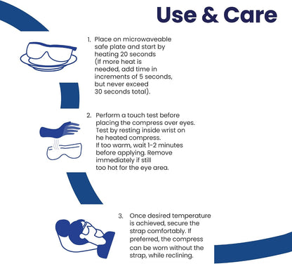 Viva Moist Heat Eye Mask | Microwave Activated | Quick& Soothing Relief | Reusable, Washable