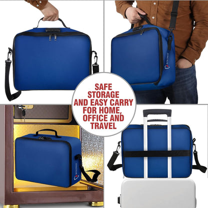 ROLOWAY 5200°F Fireproof Document Bag with Lock (17 x 12.3 x 5.3 inch), Upgraded Heat Insulated Fireproof Bag with Multi-Layer File Organizers, Important Document Storage for Home Safe