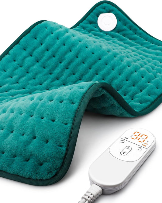 Heating Pad for Back & Period Cramps, Fathers Day Dad Gifts, Birthday Gifts for Women Mom, Electric Heating Pads for Abdomen/Waist/Shoulder, 12" x 24", 6 Heat Settings, 4 Auto-Off, Teal Green