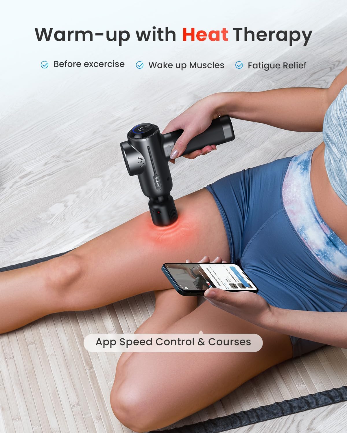 RENPHO Active+ Massage Gun, App-Controlled Guided Courses, Bluetooth