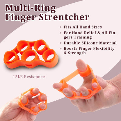CYFIE Grip Strength Trainer Kit with Adjustable Resistance 10 - 132 Lbs, Forearm Exerciser, Finger Stretcher, Stress Ball, Forearm Strengthener for Workout wuth Storage Bag, Muscle Building and Recovery
