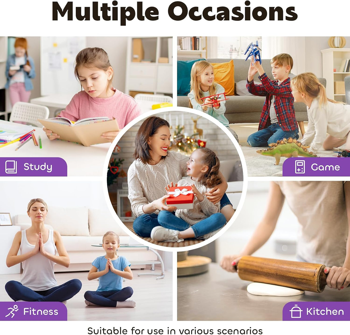 Visual Timer for Kids 60-Minute Countdown Timer with Optional Alarm, Focus Tool for ADHD & Autism, Time Management for Homework, Chores, Office, Kitchen, Teaching & Study Routines (Pink)