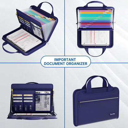 Tamfile Fireproof Accordion File Folder with Handle, Document Organizer
